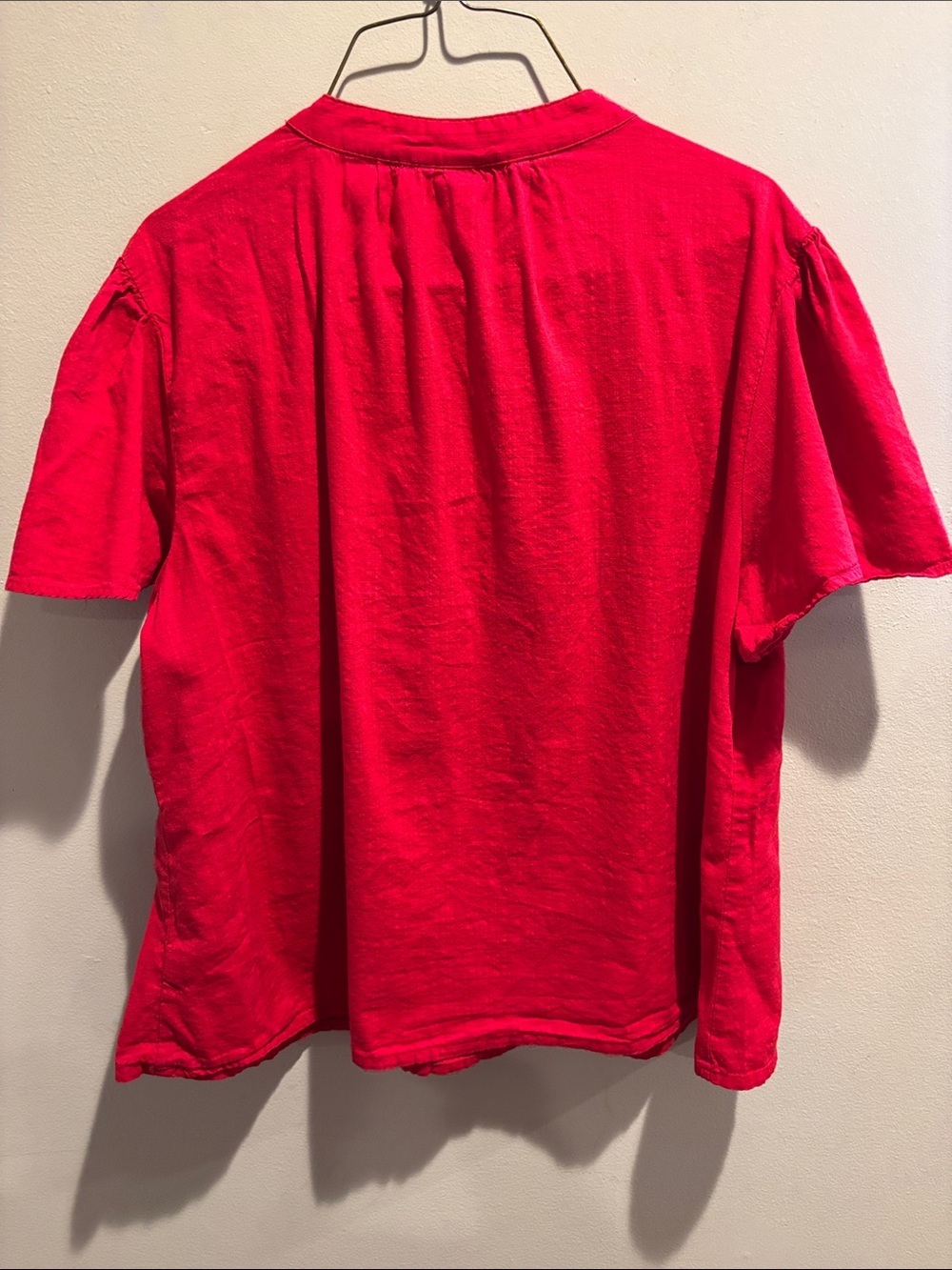 Knox Rose Bright Red Embroidered Tie-Front Blouse - Picture 6 of 6